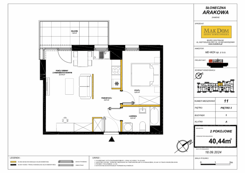 1A_11 – Mieszkanie Słoneczna Arakowa